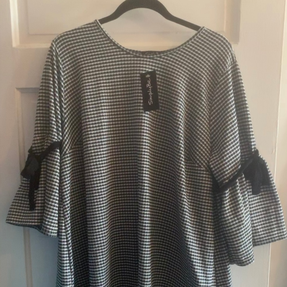NWT Simply Be Black and White Checked Mini Dress